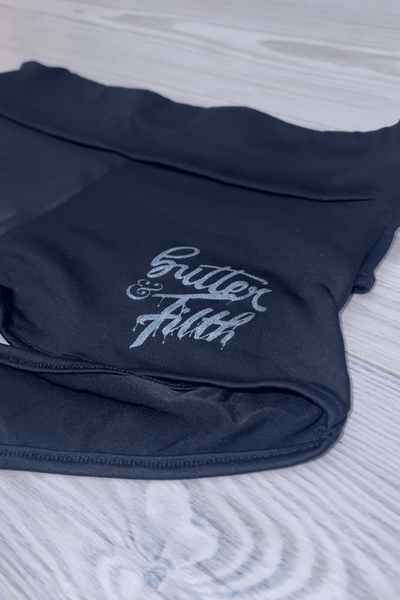 B&F Black Pearl High Rise Cut Out Booty Shorts
